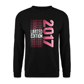 Limited Edition seit 2017 Geburtstag Vintage 2017 - Unisex Pullover - Schwarz - Vorne - Alina (178cm) & Michal (187cm)