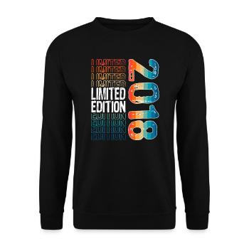 Limited Edition since 2018 Birthday Vintage 2018 - Unisex Sweatshirt - black - Front - Alina (178cm) & Michal (187cm)
