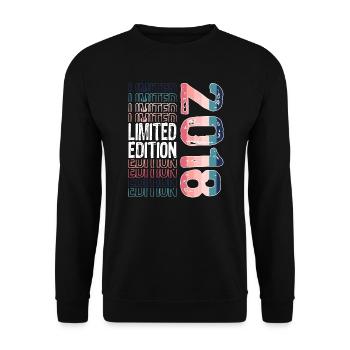Limited Edition Since 2018 Birthday Vintage 2018 - Unisex Sweatshirt - black - Front - Alina (178cm) & Michal (187cm)