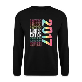 Limited Edition seit 2017 Geburtstag Vintage 2017 - Unisex Pullover - Schwarz - Vorne - Alina (178cm) & Michal (187cm)
