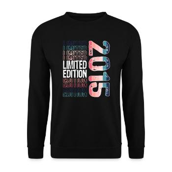 Limited Edition seit 2015 Geburtstag Vintage 2015 - Unisex Pullover - Schwarz - Vorne - Alina (178cm) & Michal (187cm)