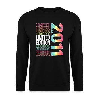 Limited Edition seit 2011 Geburtstag Vintage 2011 - Unisex Pullover - Schwarz - Vorne - Alina (178cm) & Michal (187cm)