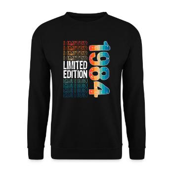 Edition limitée depuis 1984 Anniversaire Millésime 1984 - Sweat-shirt Unisexe - noir - Devant - Alina (178cm) & Michal (187cm)