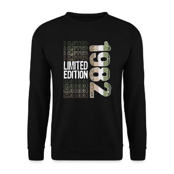 Edition limitée depuis 1982 Anniversaire Millésime 1982 - Sweat-shirt Unisexe - noir - Devant - Alina (178cm) & Michal (187cm)