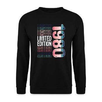 Edition limitée depuis 1980 Anniversaire Millésime 1980 - Sweat-shirt Unisexe - noir - Devant - Alina (178cm) & Michal (187cm)