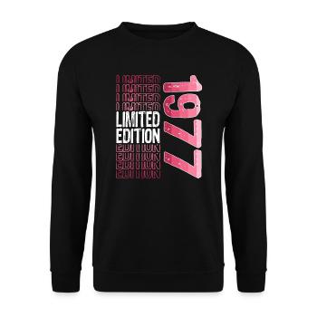 Limited Edition Since 1977 Birthday Vintage 1977 - Unisex Sweatshirt - black - Front - Alina (178cm) & Michal (187cm)