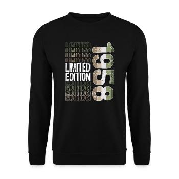 Limited Edition since 1958 Birthday Vintage 1958 - Unisex Sweatshirt - black - Front - Alina (178cm) & Michal (187cm)