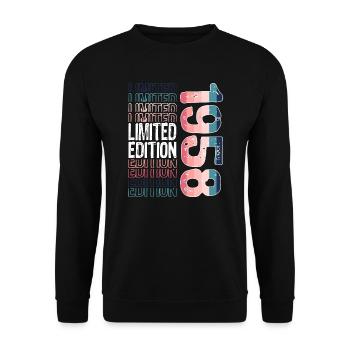 Limited Edition since 1958 Birthday Vintage 1958 - Unisex Sweatshirt - black - Front - Alina (178cm) & Michal (187cm)