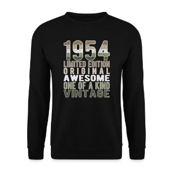 Edition limitée depuis 1954 Anniversaire Millésime 1954 - Sweat-shirt Unisexe - noir - Devant - Alina (178cm) & Michal (187cm)