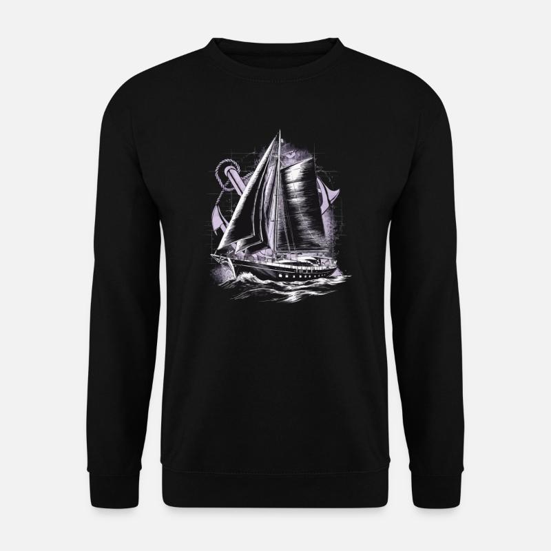 Sailboat with anchor gift - Unisex Sweatshirt - black