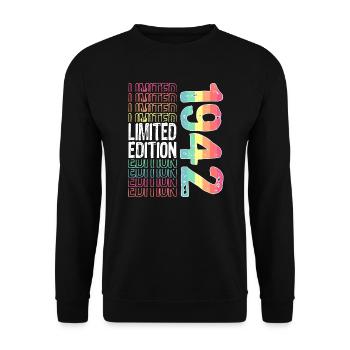 Limited Edition seit 1942 Geburtstag Vintage 1942 - Unisex Pullover - Schwarz - Vorne - Alina (178cm) & Michal (187cm)