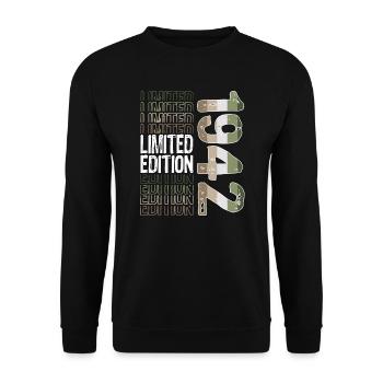Limited Edition seit 1942 Geburtstag Vintage 1942 - Unisex Pullover - Schwarz - Vorne - Alina (178cm) & Michal (187cm)