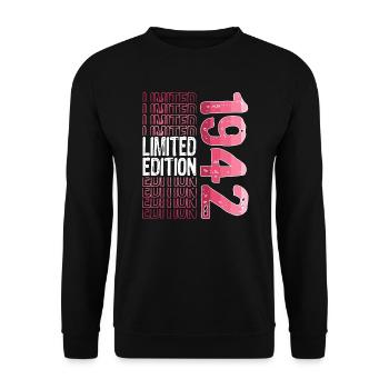 Limited Edition seit 1942 Geburtstag Vintage 1942 - Unisex Pullover - Schwarz - Vorne - Alina (178cm) & Michal (187cm)