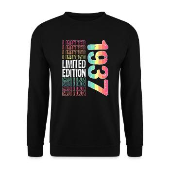 Edition limitée depuis 1937 Anniversaire Millésime 1937 - Sweat-shirt Unisexe - noir - Devant - Alina (178cm) & Michal (187cm)