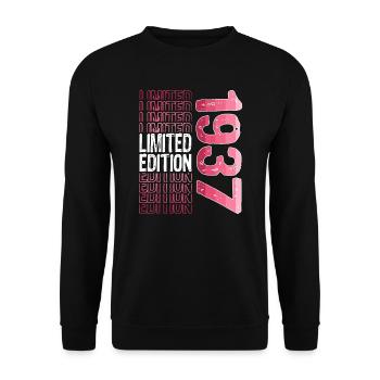 Edition limitée depuis 1937 Anniversaire Millésime 1937 - Sweat-shirt Unisexe - noir - Devant - Alina (178cm) & Michal (187cm)