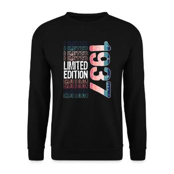 Edition limitée depuis 1937 Anniversaire Millésime 1937 - Sweat-shirt Unisexe - noir - Devant - Alina (178cm) & Michal (187cm)