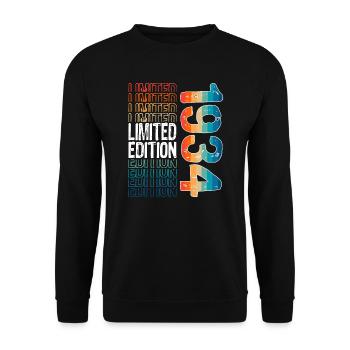 Edition Limitée Depuis 1934 Anniversaire Millésime 1934 - Sweat-shirt Unisexe - noir - Devant - Alina (178cm) & Michal (187cm)