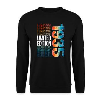 Edition limitée depuis 1935 Anniversaire Millésime 1935 - Sweat-shirt Unisexe - noir - Devant - Alina (178cm) & Michal (187cm)