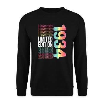 Edition Limitée Depuis 1934 Anniversaire Millésime 1934 - Sweat-shirt Unisexe - noir - Devant - Alina (178cm) & Michal (187cm)