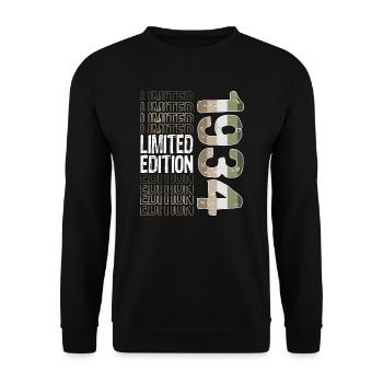 Edition Limitée Depuis 1934 Anniversaire Millésime 1934 - Sweat-shirt Unisexe - noir - Devant - Alina (178cm) & Michal (187cm)