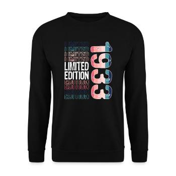Edition limitée depuis 1933 Anniversaire Millésime 1933 - Sweat-shirt Unisexe - noir - Devant - Alina (178cm) & Michal (187cm)