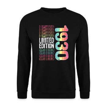 Édition limitée depuis 1930 anniversaire Vintage des années 1930 - Sweat-shirt Unisexe - noir - Devant - Alina (178cm) & Michal (187cm)