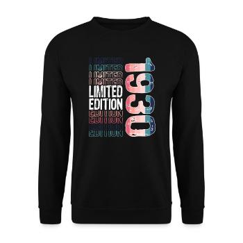 Édition limitée depuis 1930 anniversaire Vintage des années 1930 - Sweat-shirt Unisexe - noir - Devant - Alina (178cm) & Michal (187cm)