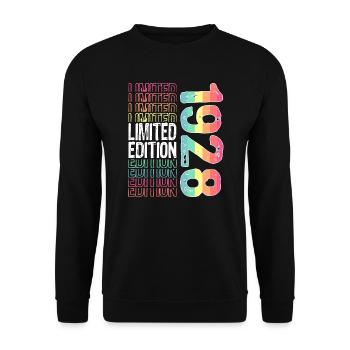 Edition limitée depuis 1928 Anniversaire Millésime 1928 - Sweat-shirt Unisexe - noir - Devant - Alina (178cm) & Michal (187cm)