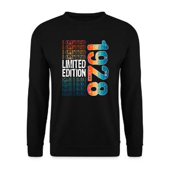 Edition limitée depuis 1928 Anniversaire Millésime 1928 - Sweat-shirt Unisexe - noir - Devant - Alina (178cm) & Michal (187cm)