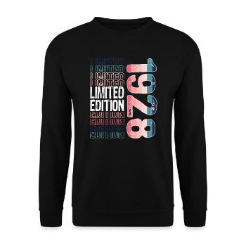 Edition limitée depuis 1928 Anniversaire Millésime 1928 - Sweat-shirt Unisexe - noir - Devant - Alina (178cm) & Michal (187cm)