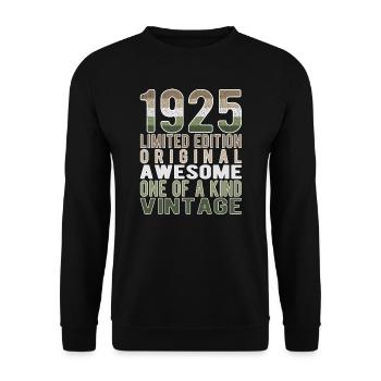 Limited Edition seit 1925 Geburtstag Vintage 1925 - Unisex Pullover - Schwarz - Vorne - Alina (178cm) & Michal (187cm)