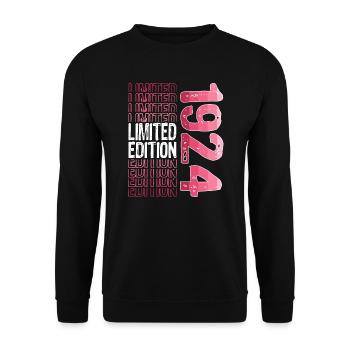 Edition limitée depuis 1924 Anniversaire Millésime 1924 - Sweat-shirt Unisexe - noir - Devant - Alina (178cm) & Michal (187cm)