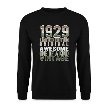 Limited Edition Since 1929 Birthday Vintage 1929 - Unisex Sweatshirt - black - Front - Alina (178cm) & Michal (187cm)