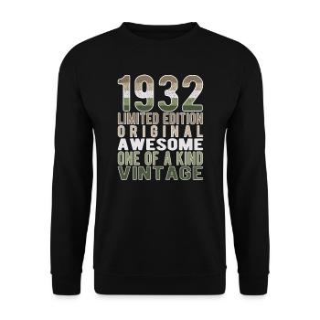 Edition limitée depuis 1932 Anniversaire Millésime 1932 - Sweat-shirt Unisexe - noir - Devant - Alina (178cm) & Michal (187cm)