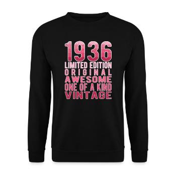 Edition limitée depuis 1936 Anniversaire Millésime 1936 - Sweat-shirt Unisexe - noir - Devant - Alina (178cm) & Michal (187cm)