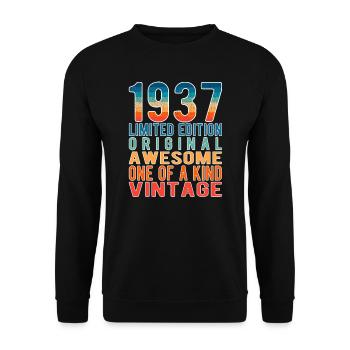 Limited Edition Since 1937 Birthday Vintage 1937 - Unisex Sweatshirt - black - Front - Alina (178cm) & Michal (187cm)