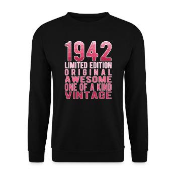 Limited Edition seit 1942 Geburtstag Vintage 1942 - Unisex Pullover - Schwarz - Vorne - Alina (178cm) & Michal (187cm)