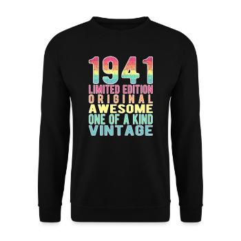 Edition limitée depuis 1941 Anniversaire Millésime 1941 - Sweat-shirt Unisexe - noir - Devant - Alina (178cm) & Michal (187cm)