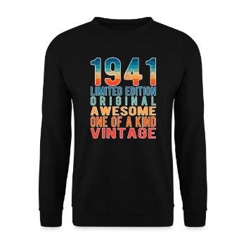 Limited Edition Since 1941 Birthday Vintage 1941 - Unisex Sweatshirt - black - Front - Alina (178cm) & Michal (187cm)