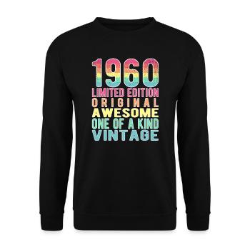 Édition limitée depuis 1960 anniversaire Vintage des années 1960 - Sweat-shirt Unisexe - noir - Devant - Alina (178cm) & Michal (187cm)