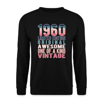 Édition limitée depuis 1960 anniversaire Vintage des années 1960 - Sweat-shirt Unisexe - noir - Devant - Alina (178cm) & Michal (187cm)