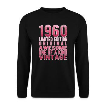 Édition limitée depuis 1960 anniversaire Vintage des années 1960 - Sweat-shirt Unisexe - noir - Devant - Alina (178cm) & Michal (187cm)