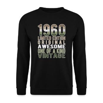 Édition limitée depuis 1960 anniversaire Vintage des années 1960 - Sweat-shirt Unisexe - noir - Devant - Alina (178cm) & Michal (187cm)