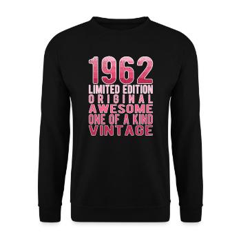 Edition limitée depuis 1962 Anniversaire Millésime 1962 - Sweat-shirt Unisexe - noir - Devant - Alina (178cm) & Michal (187cm)