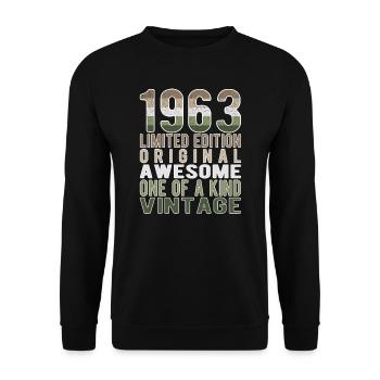 Limited Edition Since 1963 Birthday Vintage 1963 - Unisex Sweatshirt - black - Front - Alina (178cm) & Michal (187cm)