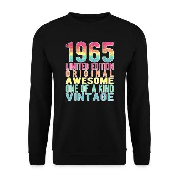 Edition limitée depuis 1965 Anniversaire Millésime 1965 - Sweat-shirt Unisexe - noir - Devant - Alina (178cm) & Michal (187cm)