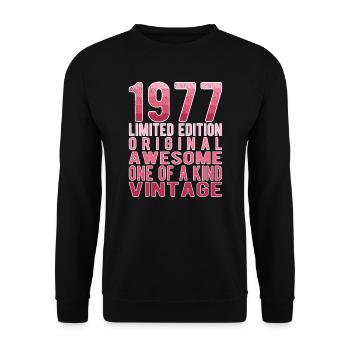 Limited Edition Since 1977 Birthday Vintage 1977 - Unisex Sweatshirt - black - Front - Alina (178cm) & Michal (187cm)