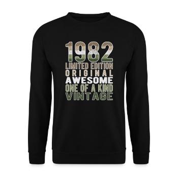 Edition limitée depuis 1982 Anniversaire Millésime 1982 - Sweat-shirt Unisexe - noir - Devant - Alina (178cm) & Michal (187cm)