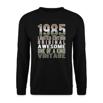 Edition limitée depuis 1985 Anniversaire Millésime 1985 - Sweat-shirt Unisexe - noir - Devant - Alina (178cm) & Michal (187cm)