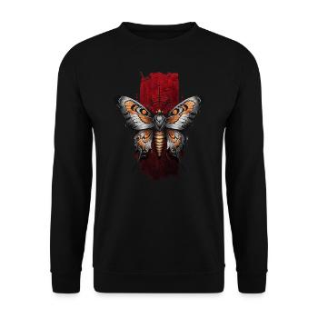 Papillon élégant avec des ailes de couleur orange - Sweat-shirt Unisexe - noir - Devant - Alina (178cm) & Michal (187cm)